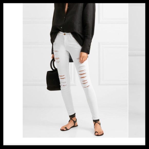 Frame Denim Denim - Frame Distressed Mid-Rise Skinny Jeans